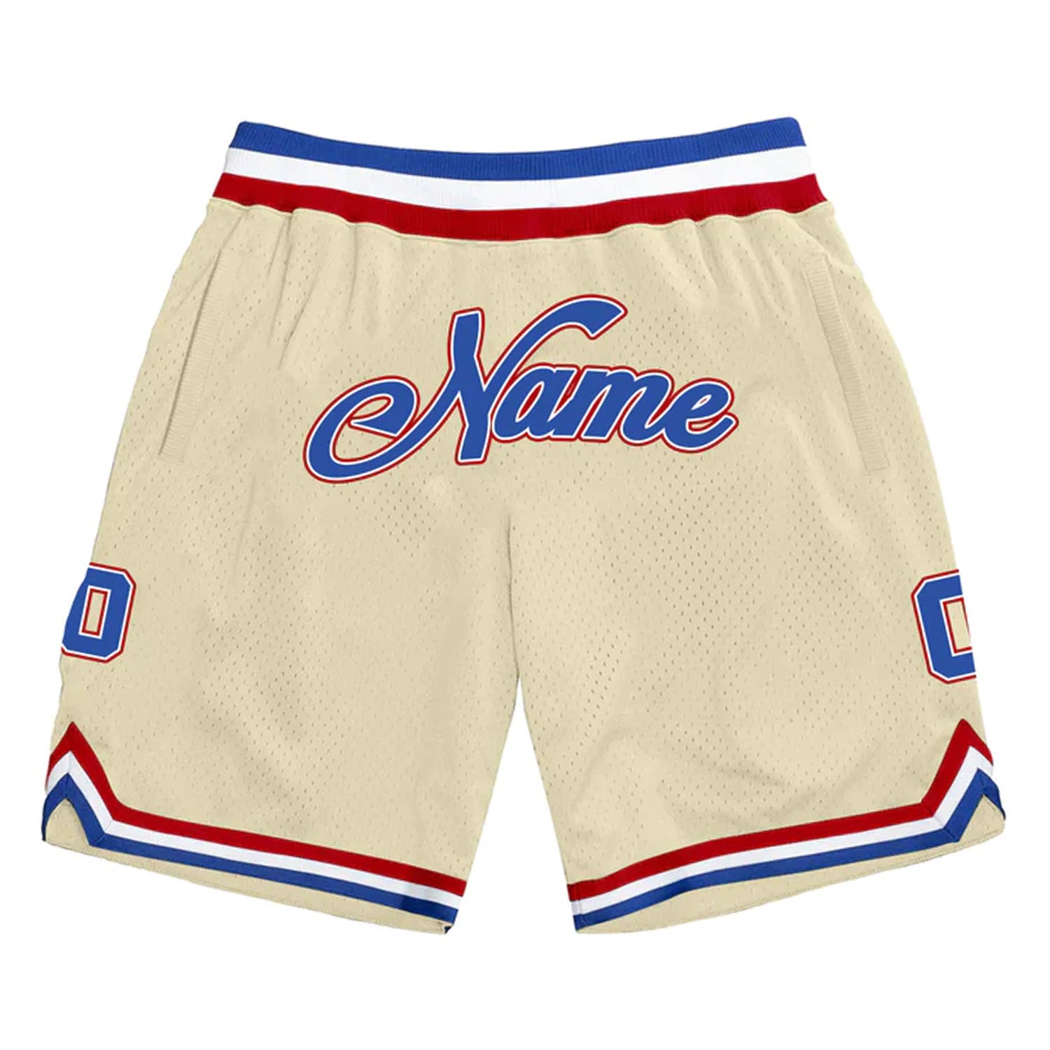 Cream Blue Red Custom Basketball Shorts JerseyHouse