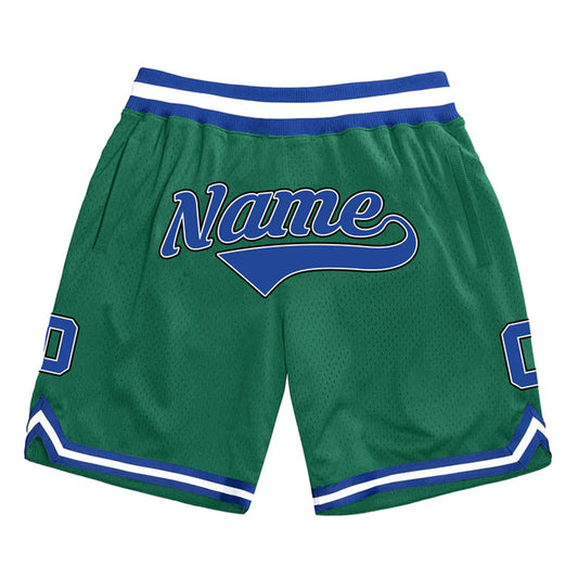 Green Blue-White Custom Basketball Shorts