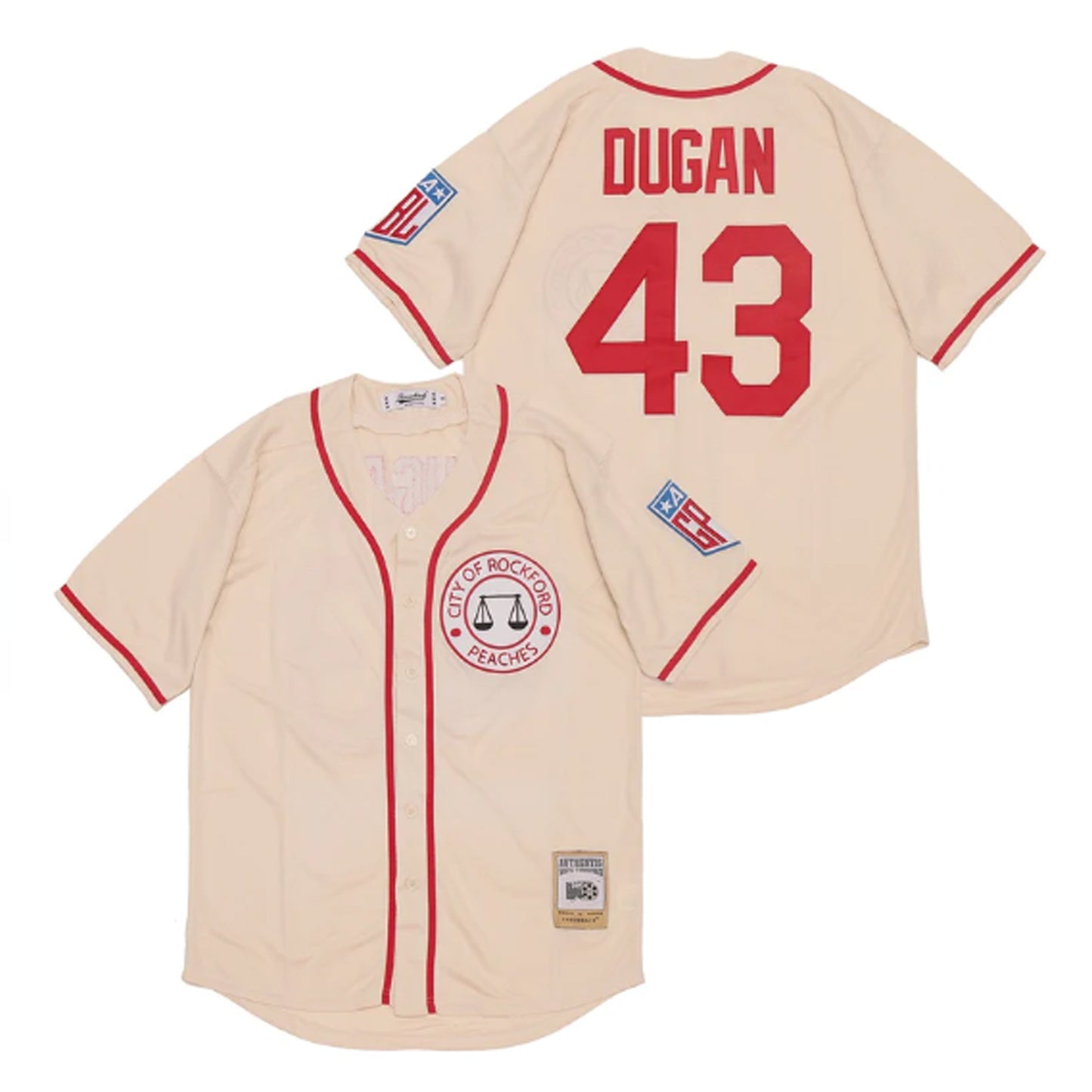 Jimmy Dugan Rockford Peaches Baseball 43 Jersey