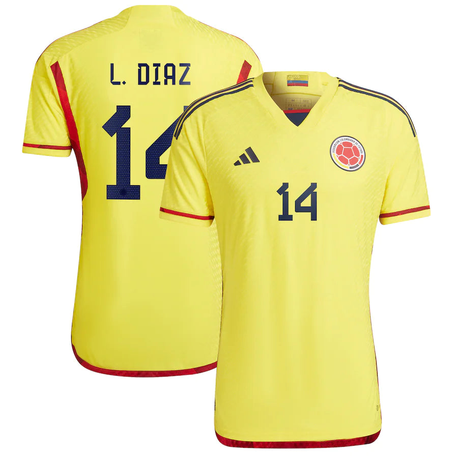 Luis Diaz Colombia 14 FIFA World Cup Jersey
