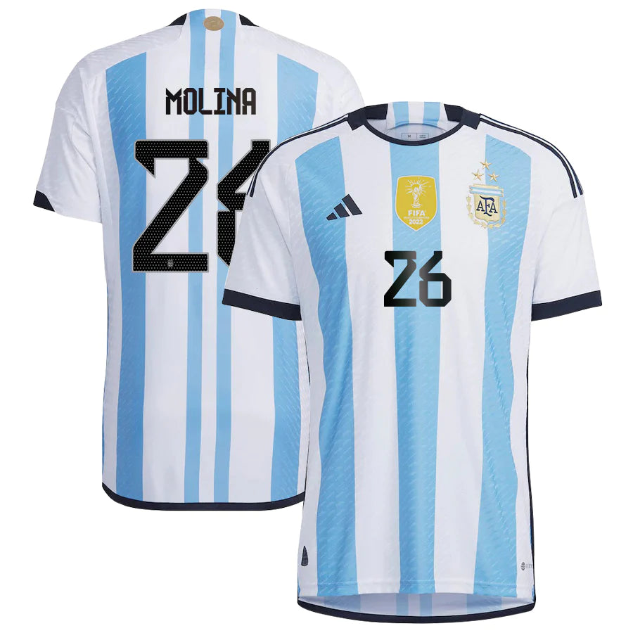 Nahuel Molina Argentina 26 FIFA World Cup Jersey