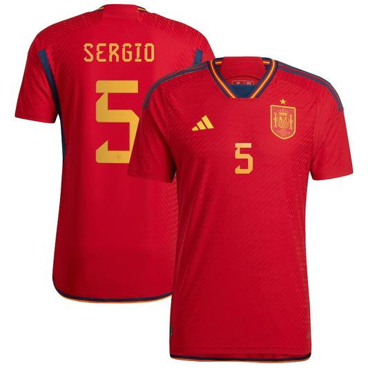 Sergio Busquets Spain 5 FIFA World Cup Jersey
