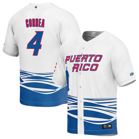 WBC Carlos Correa Puerto Rico 4 Jersey